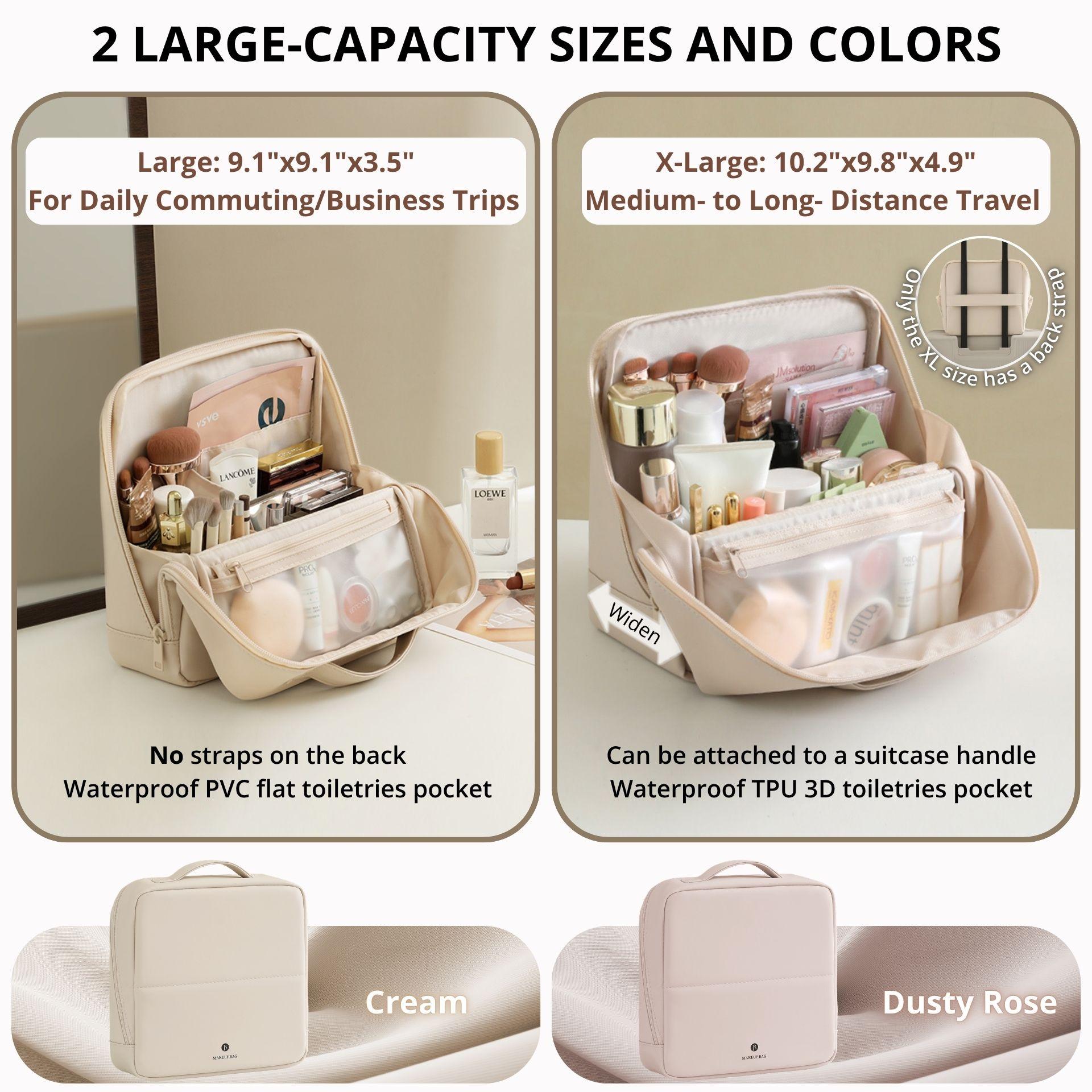 Clean Girl Essentials Makeup Bag, Waterproof Cosmetic & Toiletry Travel Case