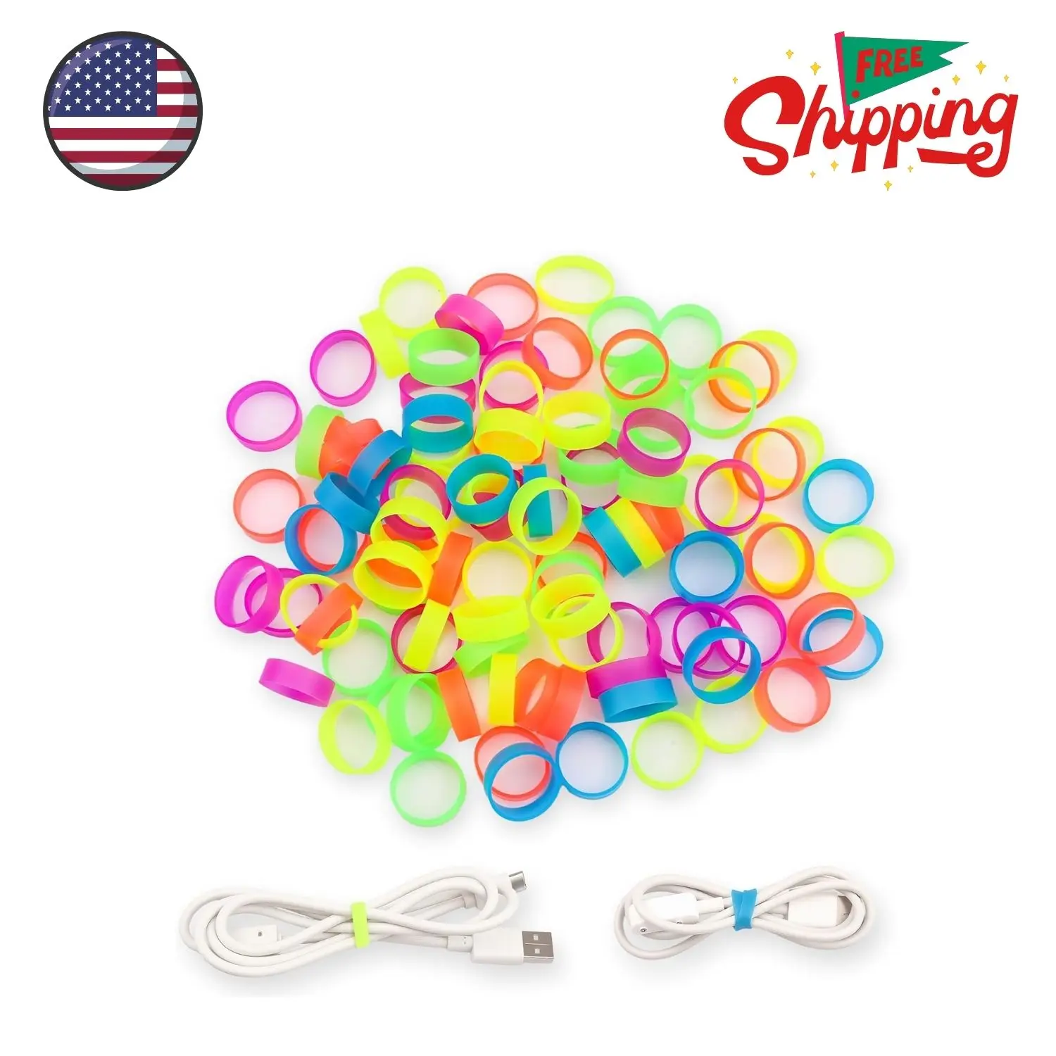 200 PCS Silicone Small Rubber Bands - 0.5 Inch