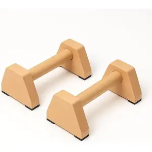 Wooden Parallettes Bars Calisthenics Push Up Bars for Handstand Dips &   Solid  Pushup Handles Non Slip  Set of 2