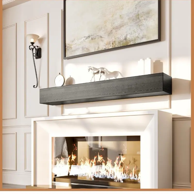 72"x8"x5" Handcrafted Wood Avana Farmhouse Fireplace Mantel - Espresso Finish