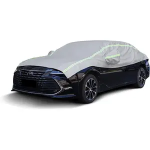 Half  Cover Snow, Windshield & Sunroof Cover for Ice and Snow with Green Reflective Strip, Hail Protector  Cover   Weather for Snow, Sun, Rain, Dust, Fit Sedan Universal
