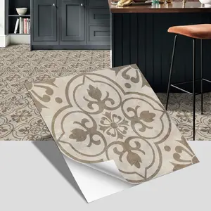 12pcs/24pcs Waterproof Thickened Self-adhesive Floor Tiles, Linear Pattern Design, Suitable for Kitchen Backsplash, Stairs and Bathroom Floor Decoration, 7.87 inches X 7.87 inches, 11.81 inches X 11.81 inches#TOP PICKS