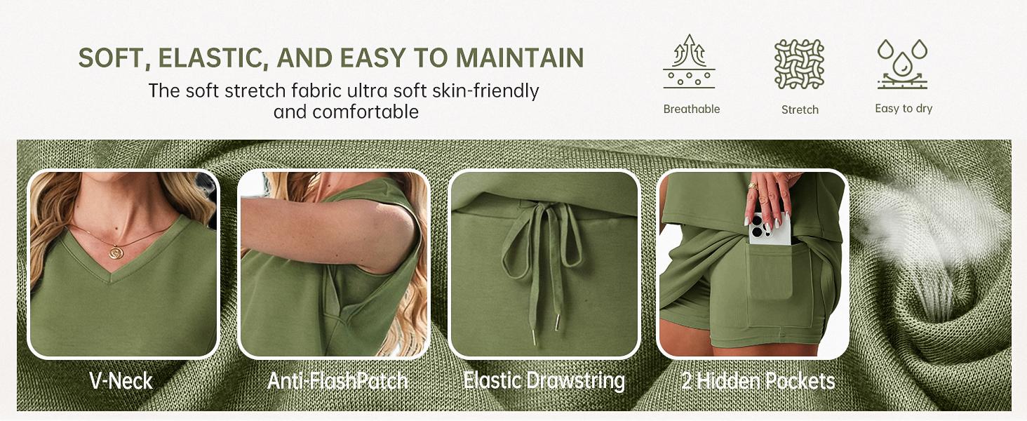 GRECERELLE 2026 Women Summer Casual 2 Piece Outfits Skort Sets Sleeveless V-Neck Top & Tennis Skirt with Pockets for Athletic