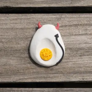 Deviled egg worry stone