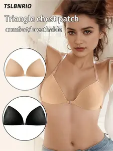 triangle bra sticker two kind of way to wear  detachable shoulder strap free switching extreme stealth and stable support two modes suitable for deep V, shoulder-exposed and daily wear