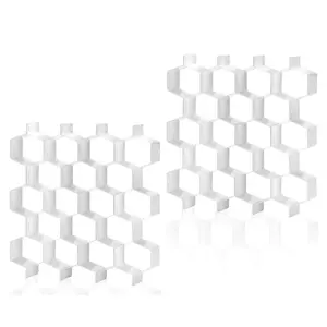 2 Pcs Honeycomb Cabinet Storage Dividers - Adjustable Hexagon Organizers for Kitchen Cabinet Shelf Partitioning, Pantry Item Sorting & Home Storage Optimization