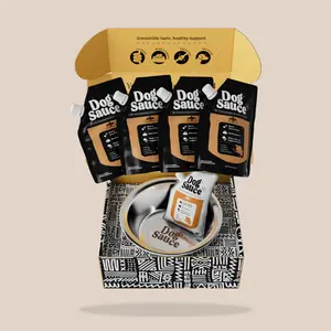 Sauce Box - Beef Bone Broth and Whole-Foods Vitamin Meal Topper for Dogs 4 Pack