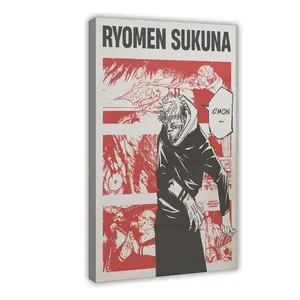 Jujutsu Kaisen Ryomen Sukuna X Fhd Print Wall Decor Wall Hangings Anime Manga Poster Room Frame-Style