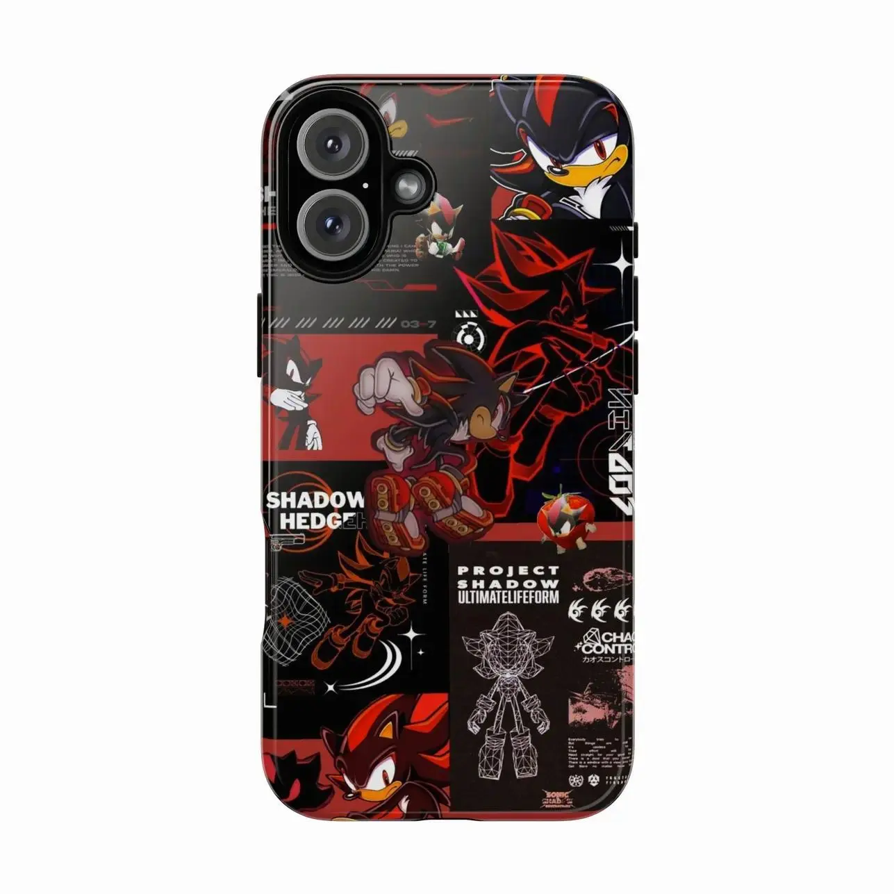 Cartoon shadow hedgehog design film phone case, a fan gift, compatible with iPhone 17/16/15/14/13/12/