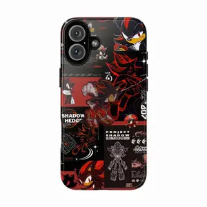 Cartoon shadow hedgehog design film phone case, a fan gift, compatible with iPhone 17/16/15/14/13/12/