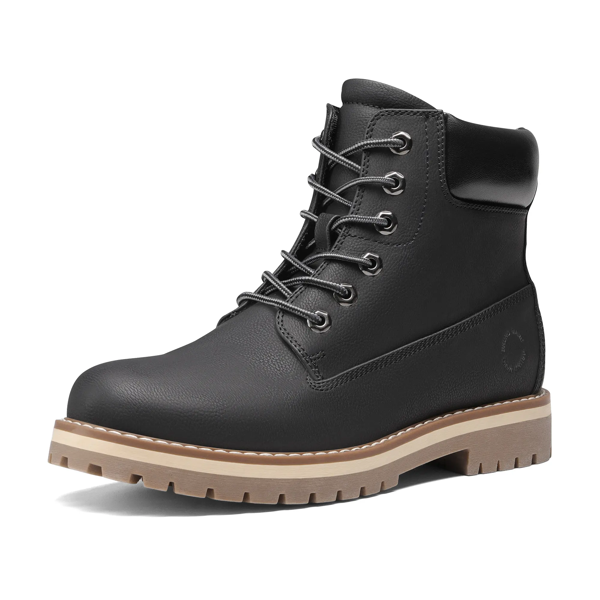 BRUNO MARC Men's Casual Classic Lace-Up Boots - Cuban Heel, Round Toe, Closed Upper, Slip-Resist Footwear BRUNO MARC Men's Casual Classic Lace-Up Boots - Cuban Heel, Round Toe, Closed Upper, Slip-Resist Footwear