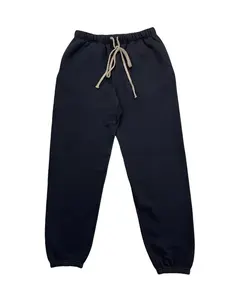 Men's FW24 oversized Fleece Black with White Letters Sweatpants , Gold Loose Drawstrings, Comfortable Fit, Casual Gym Wear