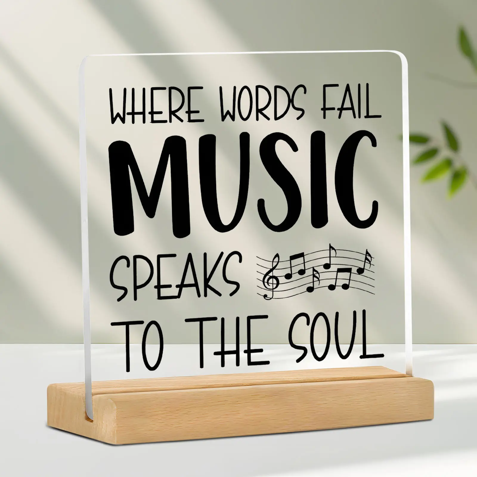 Acrylic Music Gift Table Decoration, Perfect for Musicians & Teachers, Home Office Desk Plaque Sign, Ideal for Living Room Studio Decor