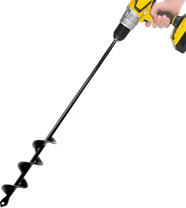 Auger Drill Bit for Planting – 1.6"x16.5" Bulb Planter Tool for Digging Holes – Fits 3/8" Hex Drive Cordless Drills