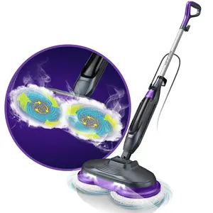 Steam Spin Mop, Electric Mop, Smart Steam & Scrub Mop with 4 Cleaning Modes & LED Headlights, 230r/Min, 15.2 FL OZ Big Capacity Water Tank, 230°F High-Temperature Sterilization, Safe for all Sealed Hard Floors like Tile, Hardwood, Stone, Laminate & More
