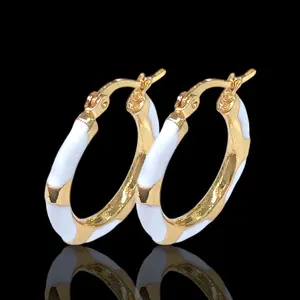 18k gold plated Aretes, Arracadas Hoop Earrings - Small Size fashion creative woman earring prom jewelry cute earring