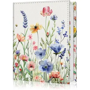 Photo Album 4x6 56 Pockets Small Botanical Wild Flowers Mini PU Leather Photo Album, Personalized Large Capacity Gift for Family Graduation Wedding Travel