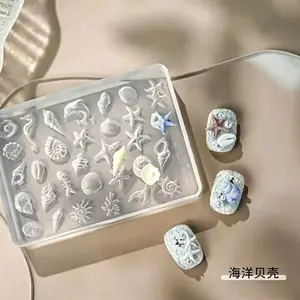 Ocean Shell Nail Mold Starfish Conch Seahorse 3D Nail Art Decor Tool