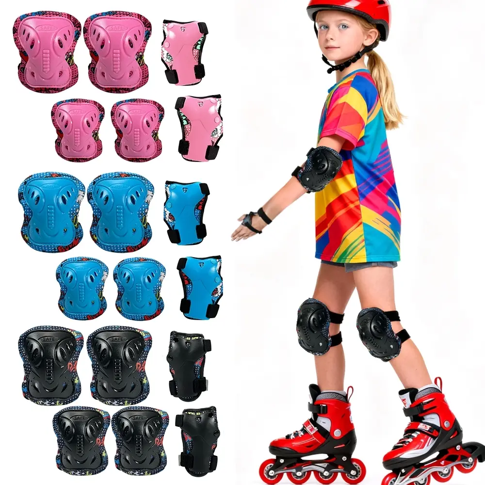 Knee Pads Elbow Pads and Wrist Guards, Ideal for Girls Boys, Skating Skateboard Scooter Bike, Skateboard Safety Equipment, Safety Gear for Kids