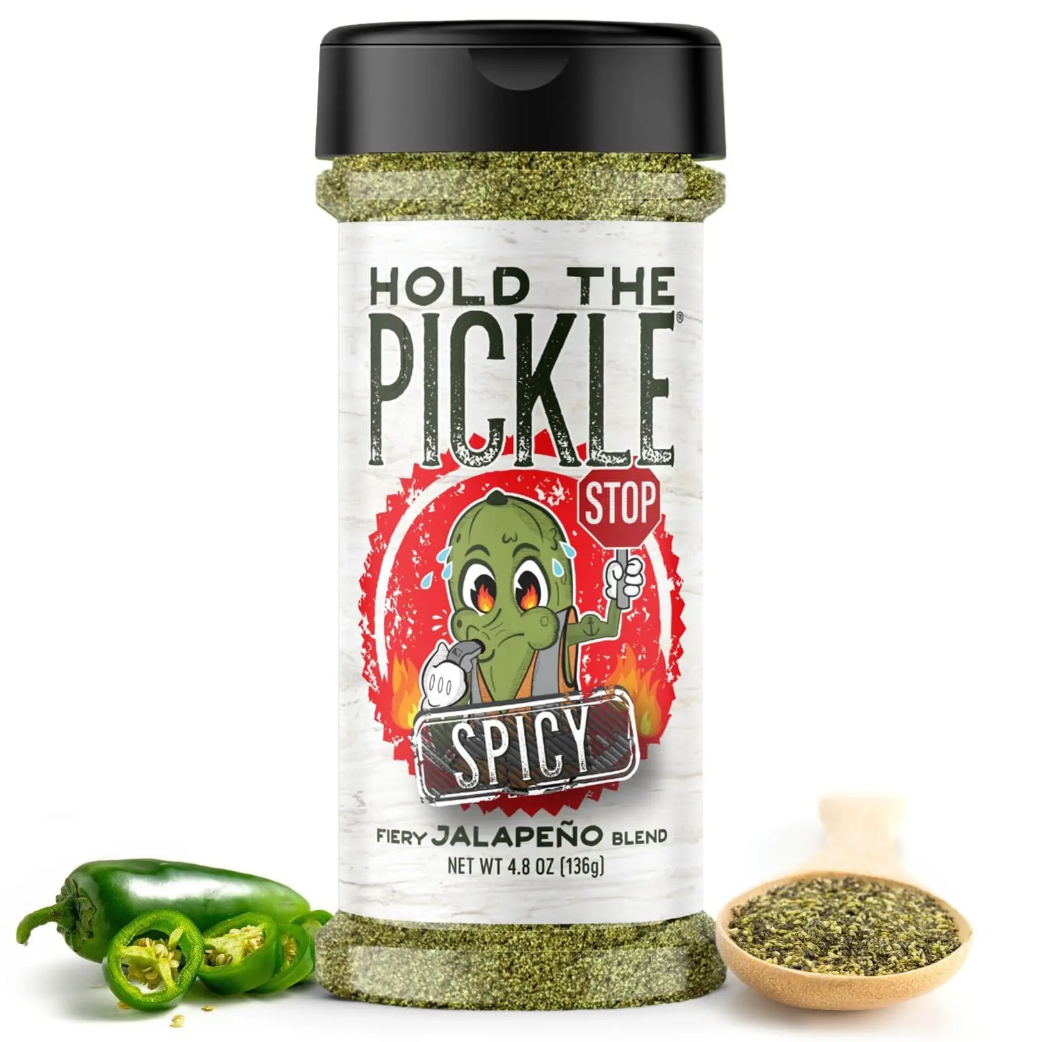 Hold The Pickle Spicy Dill Pickle Seasoning - Great Popcorn Seasoning, Dill Pickles Seasoning for Cooking, Spicy Pickles Seasoning - Vegan, Non-GMO, Gluten Free, Kosher Certified, 4.8 Oz Shaker Flavor Spice