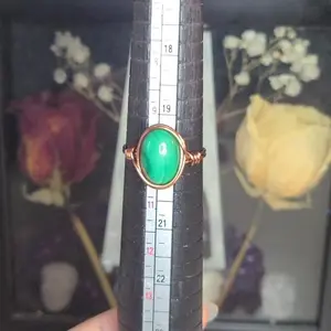 Malachite Wire Ring Size 10