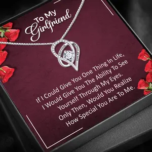 To My Girlfriend Heart Necklace, Anniversary Gift for Girlfriend, Girlfriend Birthday, Girlfriend Necklace, Christmas Gift For Girlfriend