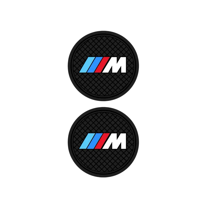 2 pack Premium Silicone Car Cupholder Coasters for BMW X1-X7 | 1-8 Series | M2-M5 Series Accessories, Recessed Silicone Anti-Slip Cup Holder Coasters, Universal Car Interior Accessories