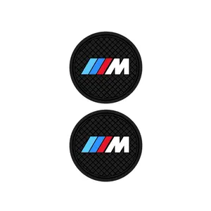 2 pack Premium Silicone Car Cupholder Coasters for BMW X1-X7 | 1-8 Series | M2-M5 Series Accessories, Recessed Silicone Anti-Slip Cup Holder Coasters, Universal Car Interior Accessories