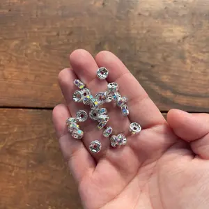 50pcs - 8mm Rhinestone Spacers for Pen and DIY