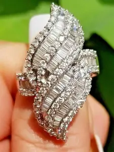 Elegant Artificial Zircon Decorated Ring, Dutch Marquise Ring, Elegant Exaggerated Ring, Fashion Accessories for Women, elegant fashion rings, Trendy All-match & Exquisite Jewelry for Birthday Gift