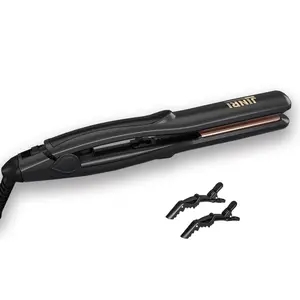 Hair Straightener with Titanium Plates 0.8 inch Flat Iron,Perfect Travel Size Hair Straightener Dual Voltage Black Color