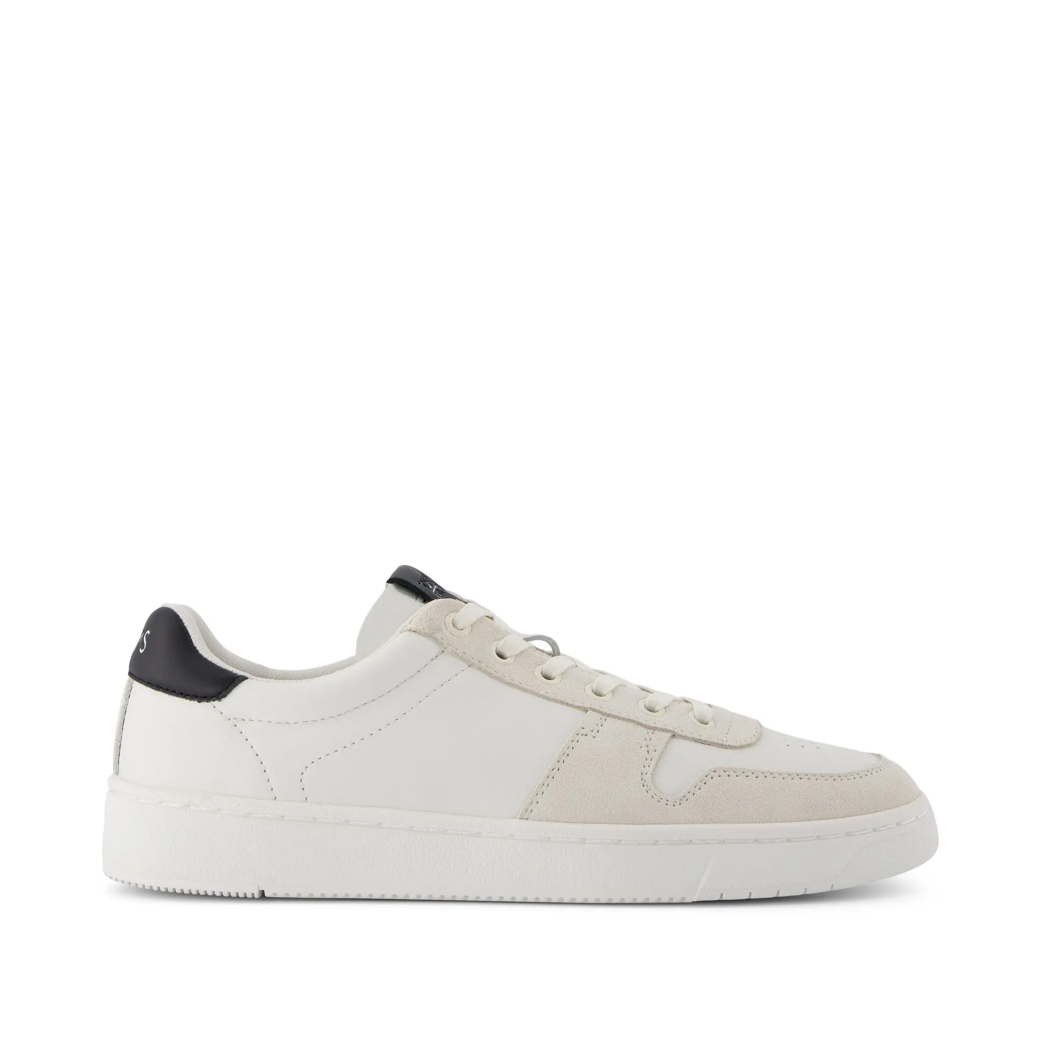 TRVL LITE Court White and Black Leather Sneaker TRVL LITE Court White and Black Leather Sneaker