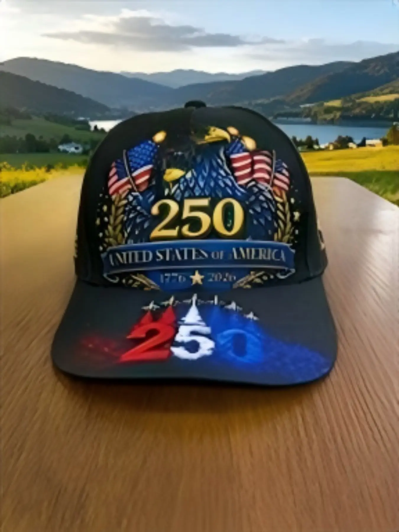 Usa 250th Anniversary Baseball Cap Adjustable 1776-2026, Patriotic Bald Eagle & Flag 3D Print, Casual Graphic Hats Unisex Dad Hat, Historical Tribute
