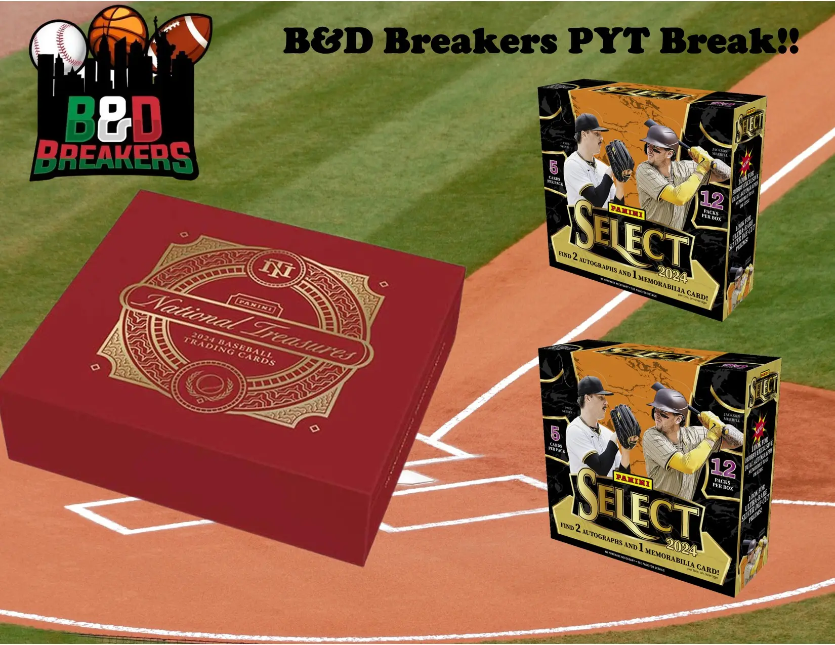 1x 2024 Panini National Treasures hobby box & 2x 2024 Panini Select hobby boxes - PYT break - 3 total boxes - 250610-1