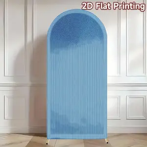 Blue Ripple Arch Backdrop Cover 2-Sided Stretch Spandex Fabric for Birthday Party Baby Shower Decorations Background