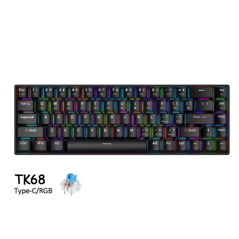 FURYCUBE x ZIFRIEND TK68 Ergonomic 60% Mini Gaming Keyboard with