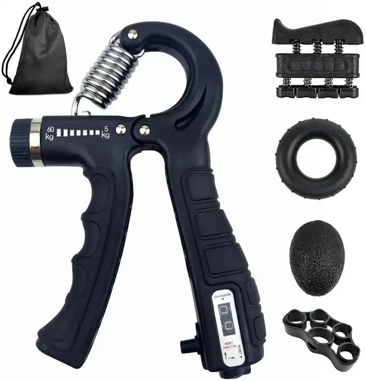 Forearm Strengthener, Hand Gripper Strengthener Adjustable Resistance 11-132 Lbs (5-60kg, Grip Strength Trainer, Hand Strengthening Devices, Hand Exercisers for Strength Muscle Building and Injury Recover, Set of 5