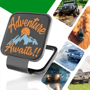 Adventure Awaits Hitch Cover for 2 Inch Receivers - Trailer Hitch Cover Tube Plug Insert Cap, Compatible with Pickup, SUV, Jeep, Cars, Trucks, RV & More Exterior Accessories