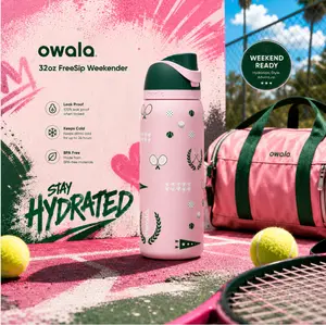 Owala FreeSip 32oz Weekender Insulated Water Bottle Leak Proof Built In Straw Perfect for Pickleball Tennis Gym & Travel