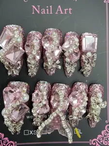 Cora(5782)gc.Sparkling summer; Glistening nails—— Full of diamonds and accessories! $3 per pair, $30 free shipping!