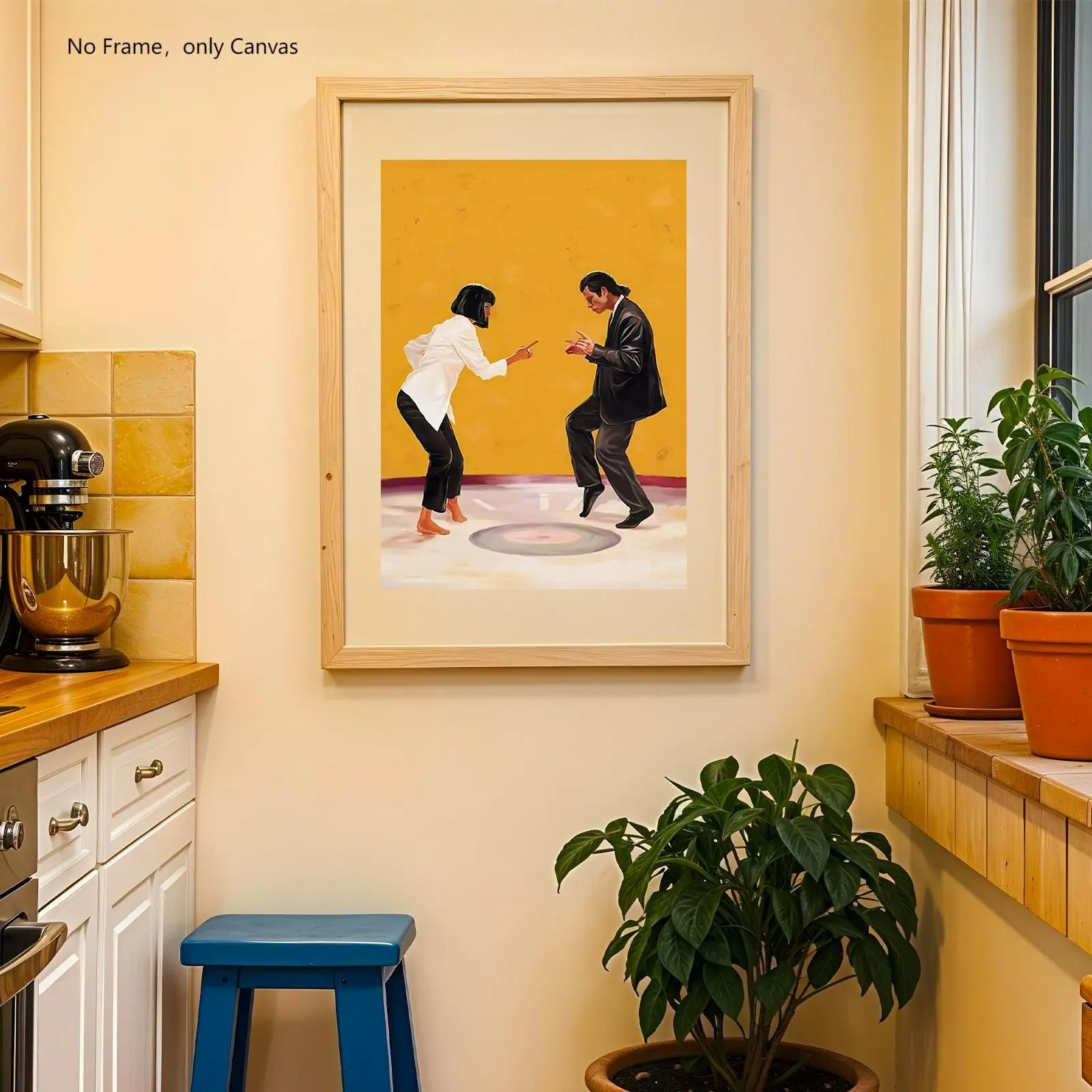 Vintage Room Decor, 1 Count Dancing Couple Pattern Unframed Painting, Wall Art Poster for Home Living Room Bedroom Decor, Ornaments