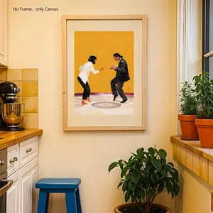 Vintage Room Decor, 1 Count Dancing Couple Pattern Unframed Painting, Wall Art Poster for Home Living Room Bedroom Decor, Ornaments