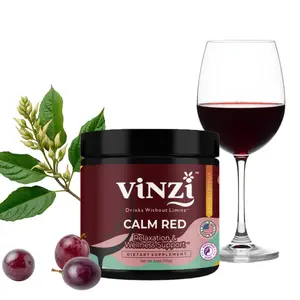 Vinzi Non-Alcoholic Wine Powder Drink Mix - Zero Hangover Wine Vibes with Ashwagandha Calm & Glow - Sugar-free Beverage