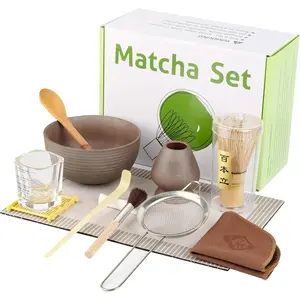 12 Pcs Matcha Whisk Set - Matcha Set Includes Matcha Bowl and Cup, Matcha Kit for, Gift for/Friend (pottery)