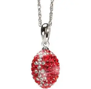 UGA Red Crystal Football Necklace