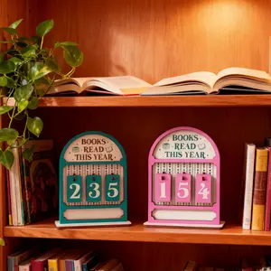 Book Reading Tracker/Annual Reading Counter/Reading Counter/Reader's Gift/Bookshelf Decoration, Bookend/Reader's Gift/Perfect Choice for Friends Who Love Reading