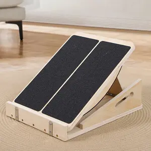Premium Adjustable Hardwood Slant Board - Hardwood Construction Fitness Training Equipment for Calf, Ankle, Knee Stretching, Squat Training, Yoga Curve Support & Flexibility Enhancement