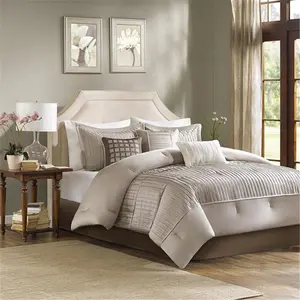 Madison Park MP10-933 Trinity 7 Piece Comforter Set, Taupe - Cal King