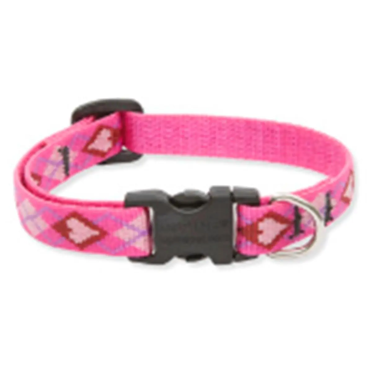 Lupine Puppy Love Adjustable Dog Collar for Small Dogs - Colorful Print, Fabric Strap, 0.5x8-12 in, Model 14234
