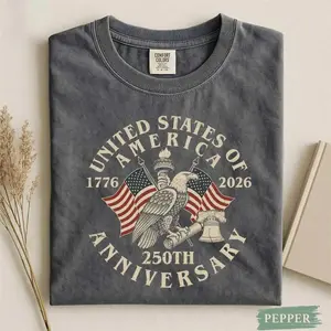 Comfort Colors USA 250th Anniversary T-shirt – Vintage American Flag Tee, 1776–2026 Patriotic Independence Day Shirt, Retro USA Graphic